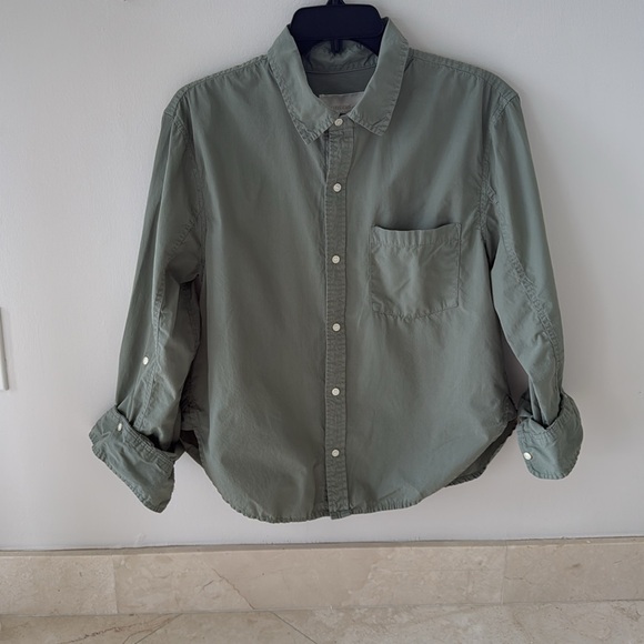 Citizens of Humanity- Shrunken Kayla shirt, size Small, light army green - Picture 2 of 3